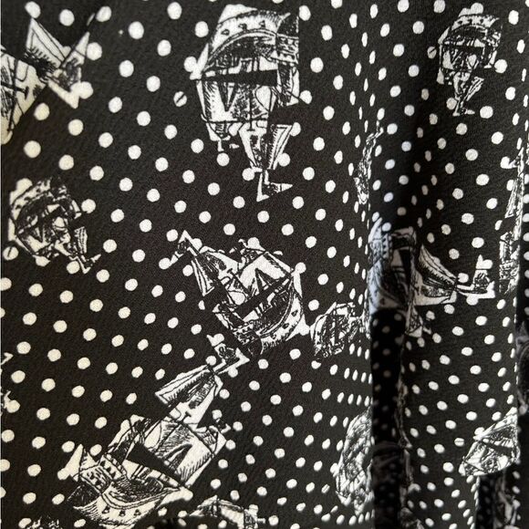 LuLaRoe Black & White Clipper Ship Georgia Dress Size XS NWT - Picture 4 of 6